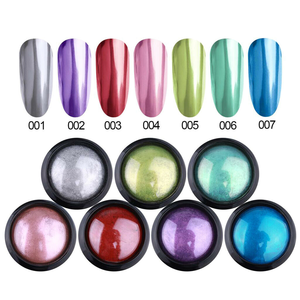 Nail Powder Dust Mirror Effect Glitter Chrome Metallic Manicure Pigment Green