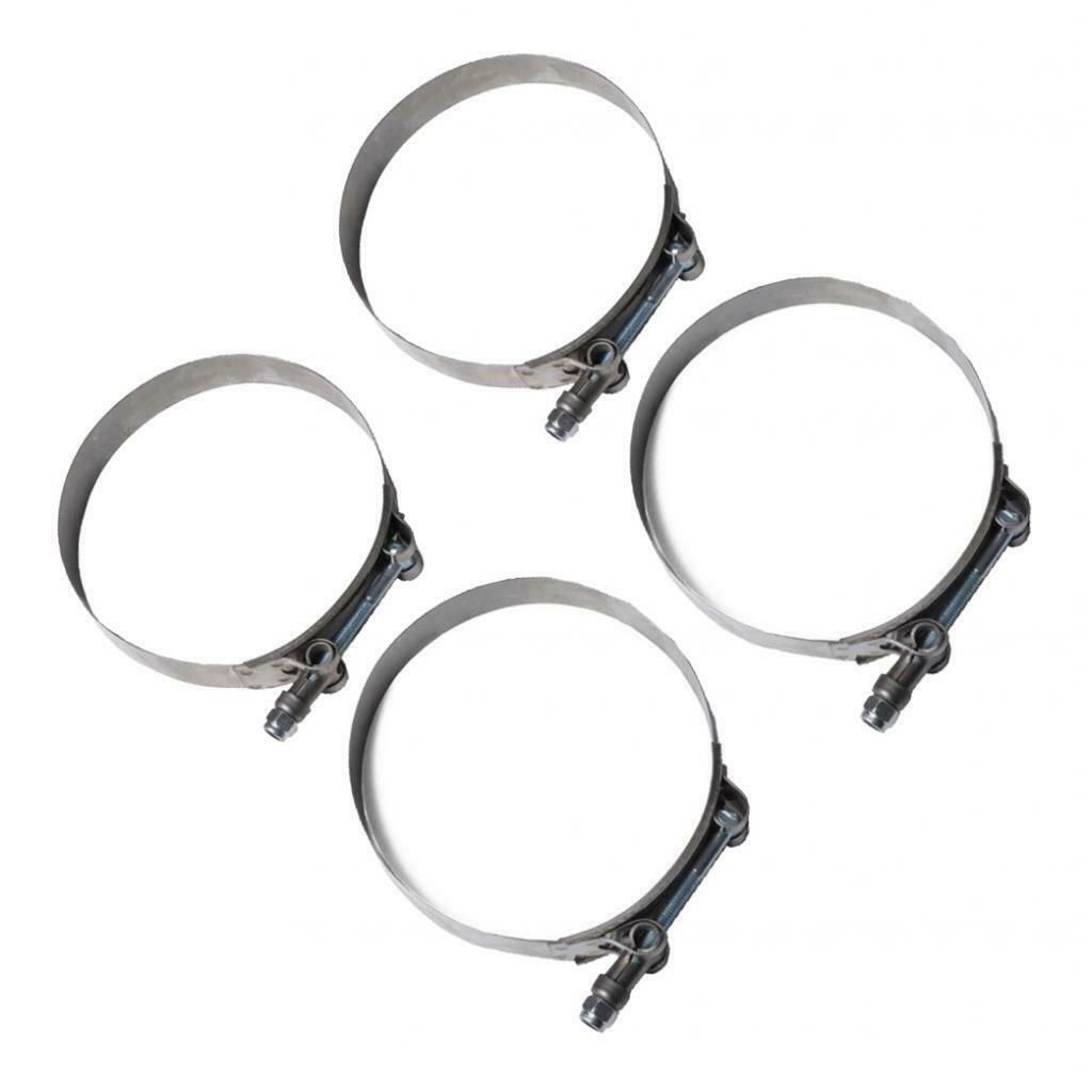 4X 79-87MM Stainless Steel T- Clamps Turbo Intake Silicone Hose Clamps