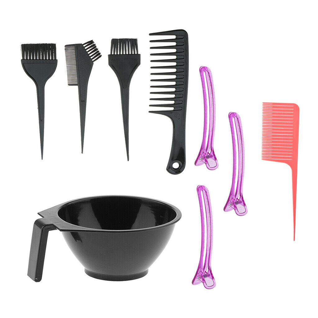 Salon Hair Color Tool Bowl Brush Comb Hairclip Barbers Shop Tools Kits