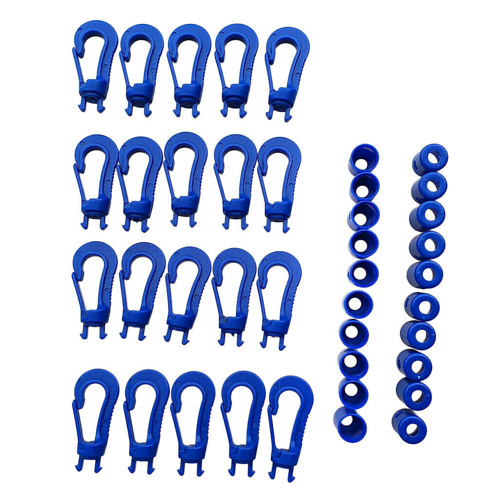 20pcs Plastic Snap Hook Bungee Cord Clip Shock Cord Hooks for Diving 5cm