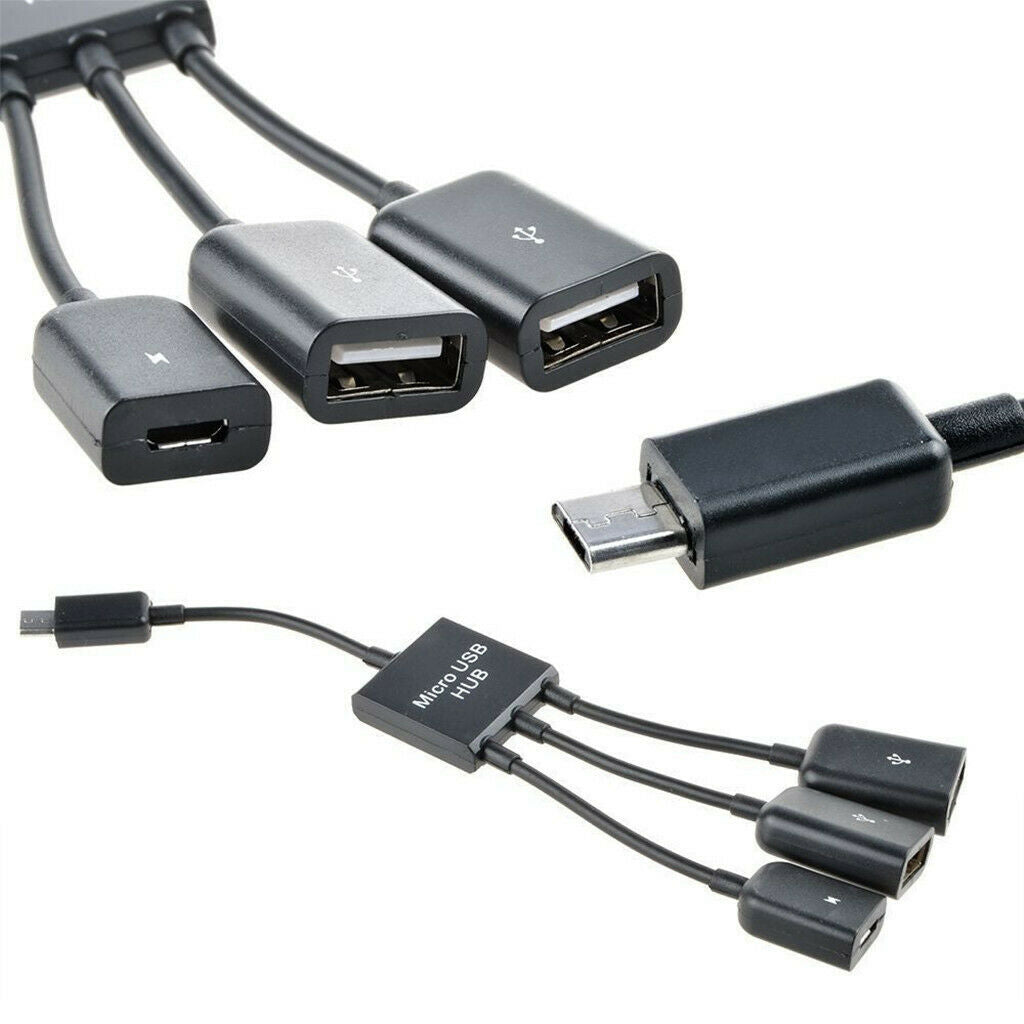 Micro Usb HUB Adaptor  Charger OTG Host Cable Cord Adapter Connector for Android