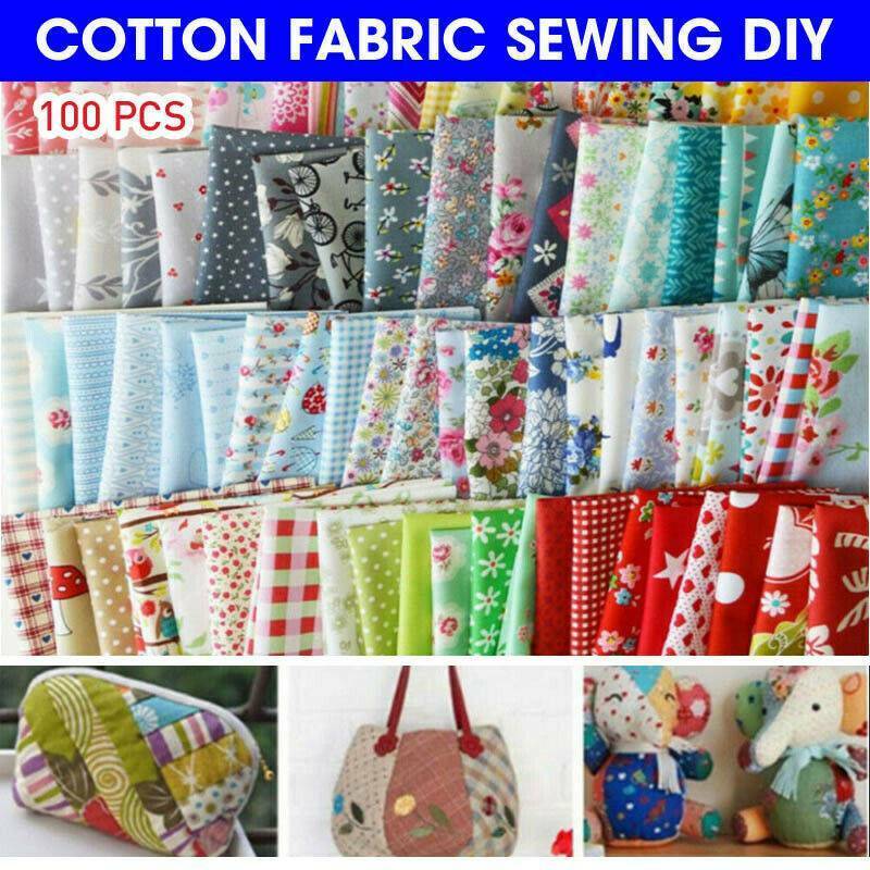 Lots100Pcs Assorted Bundle Quilt Quilting Cotton Fabric DIY Sewingâœ”