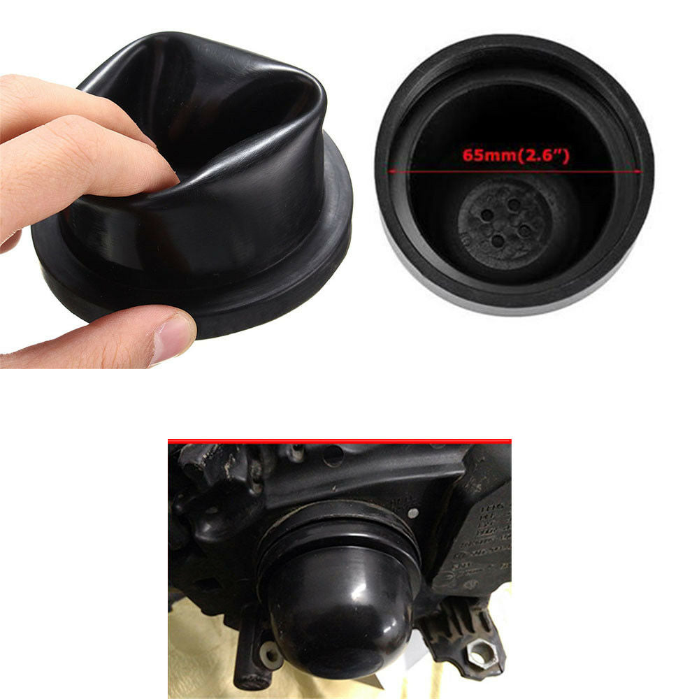 2Pcs  Car LED Lamp Headlight Dust Cover 65mm Inner Dia Rubber Housing Seal Cap