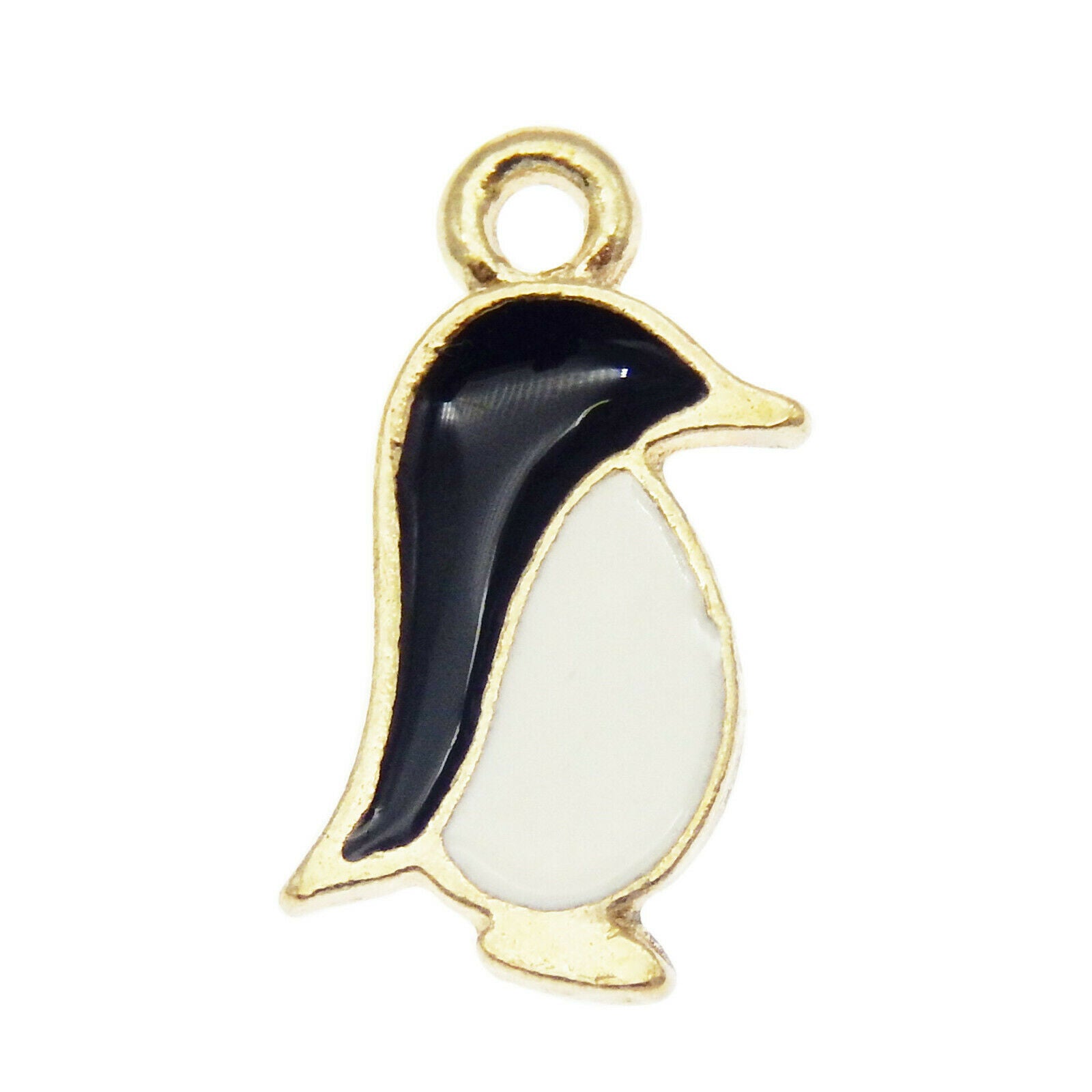 30PCS Enamel Colorful Alloy Animal Penguin 15x9mm Charms Pendant DIY Findings