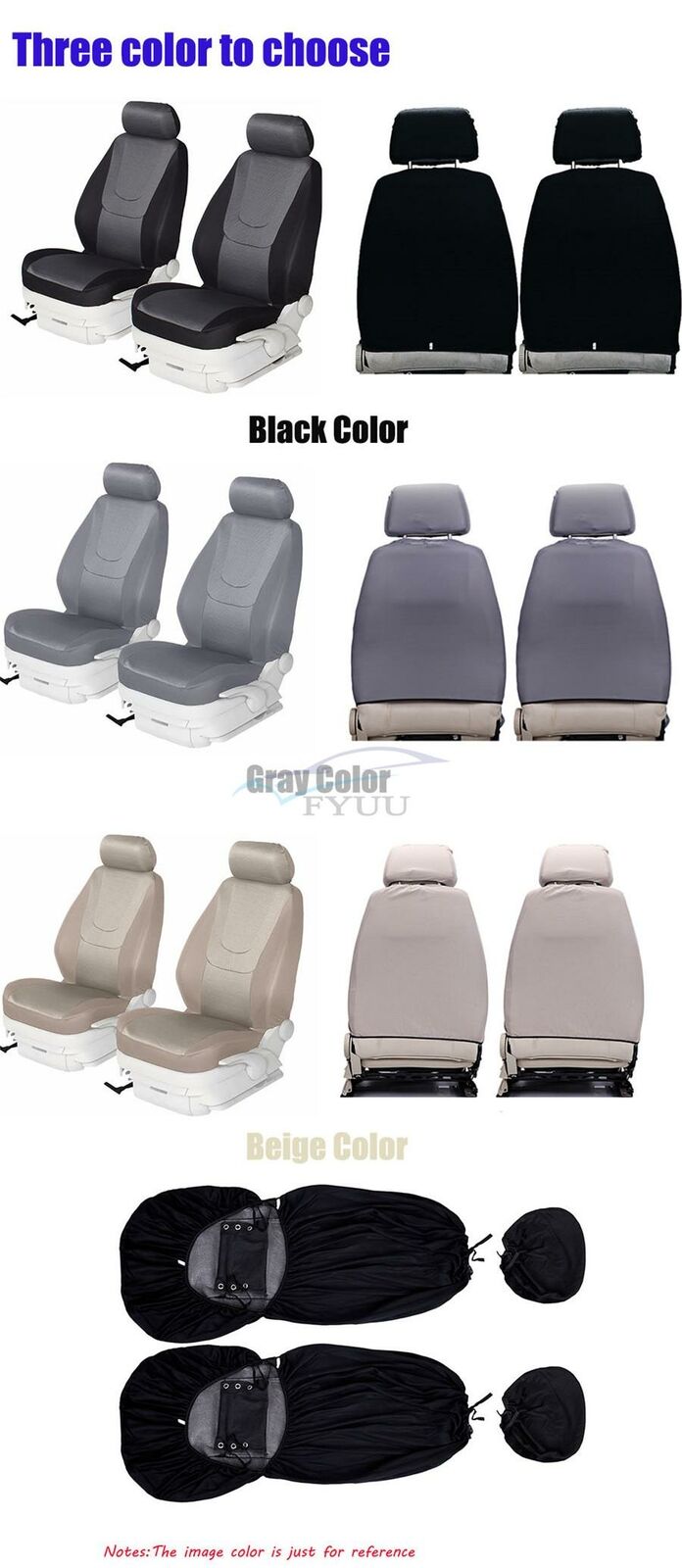 1PC Car Front Seat Cover Fully Enclosed Black 4 Seasons Universal Interior Parts