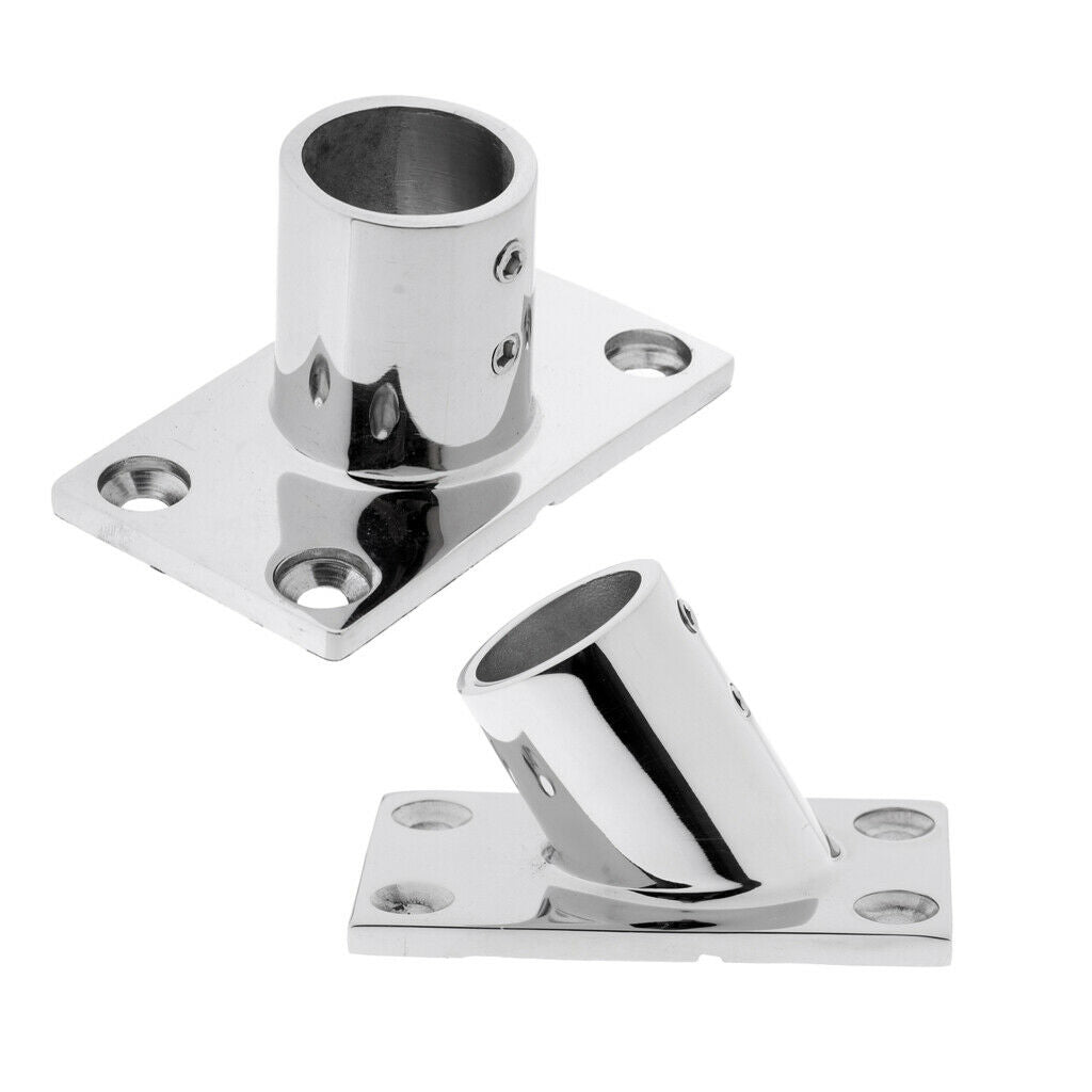 2x Heavy Duty 316 Stainless Steel Marine Boat Deck Handrail Square Base 7/8