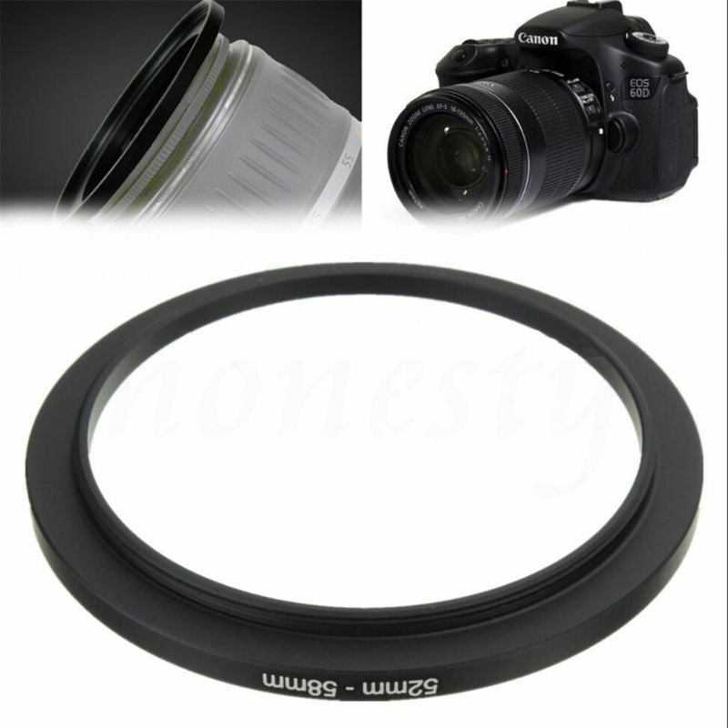 2pcs 52-58mm Step-Up Metal Adapter Filter Ring /52mm Lens to 58mm Accessory