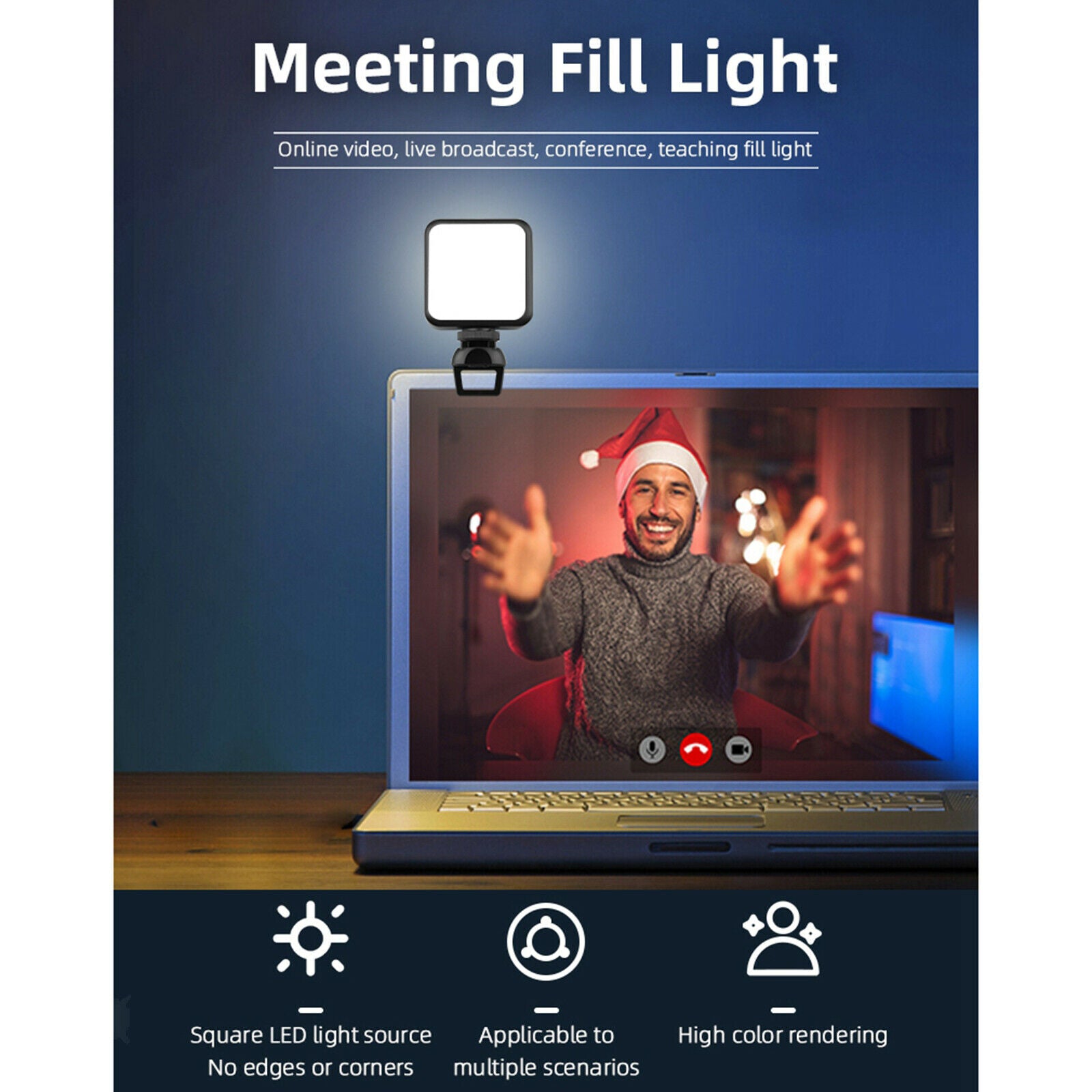 Webcam Video Conference Lighting Kit with Clip for Interview Live Streaming