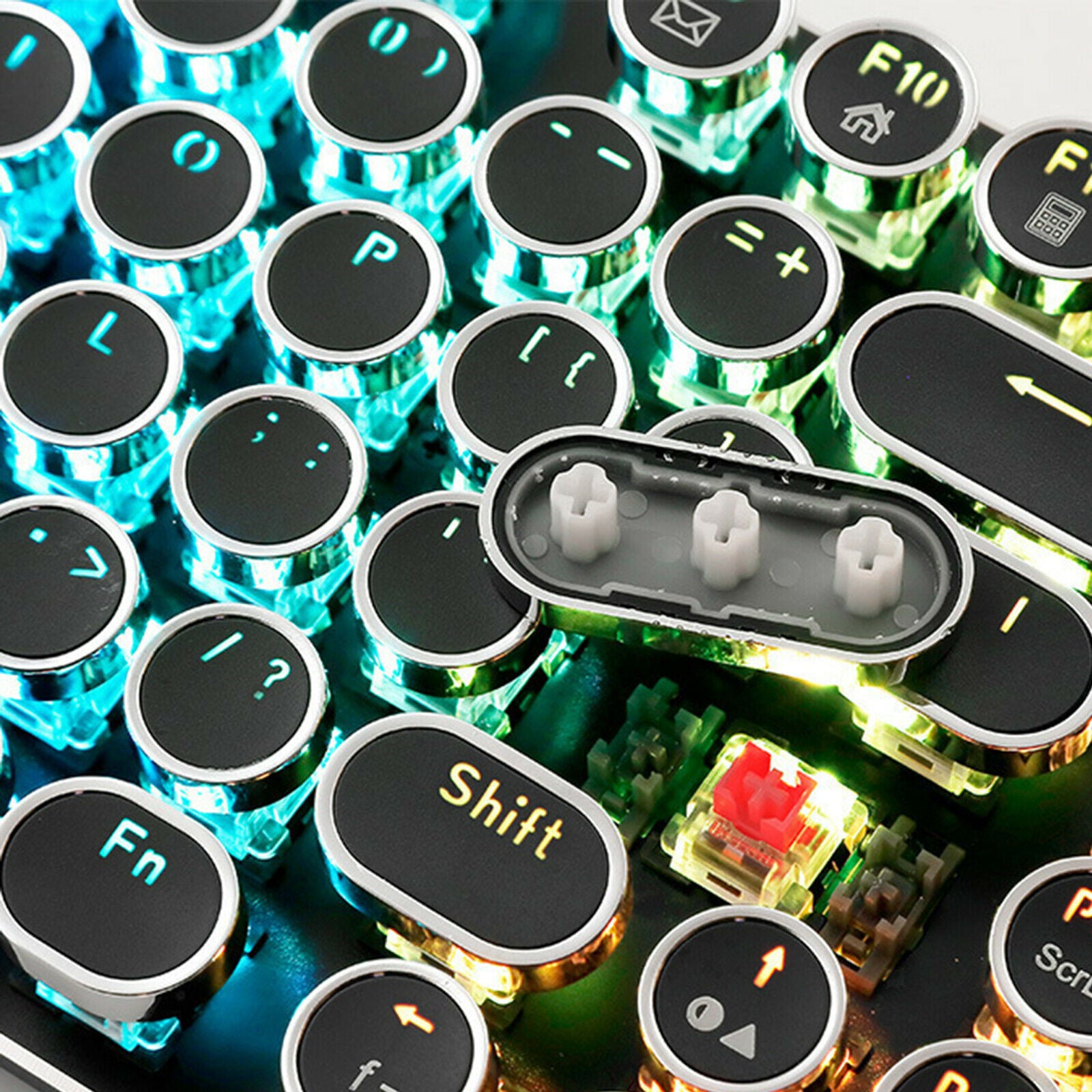 108Key Round Keycaps Double Shot PBT Gaming Keyboard Retro for Mechanical Gaming