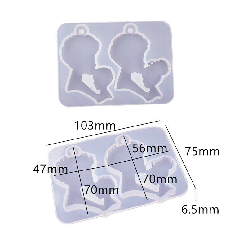 DIY Mother's Day Mom Children Keychain Silicone Mold Jewelry Pendant Mou.l8