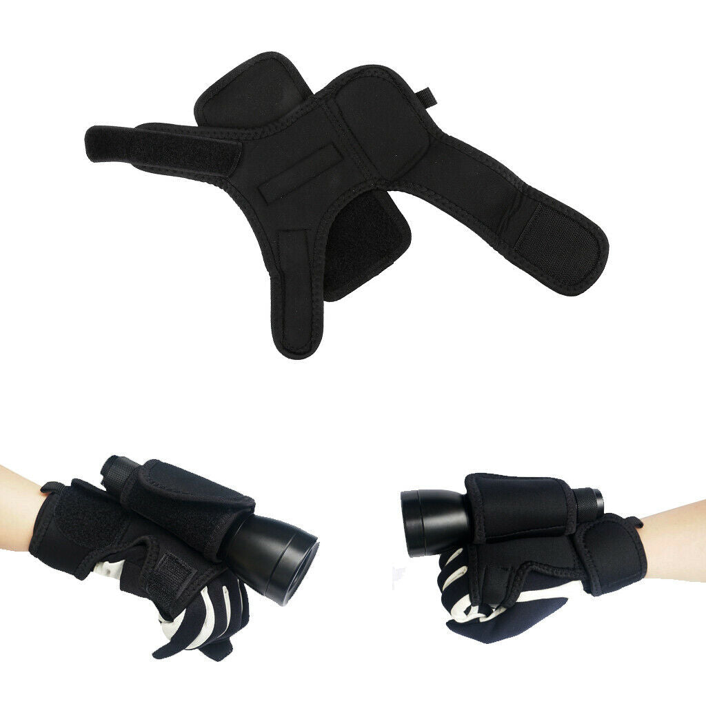 2-Pack Hand Free Flash Lights Holder Glove for Scuba Diving Torch LED Flashlight