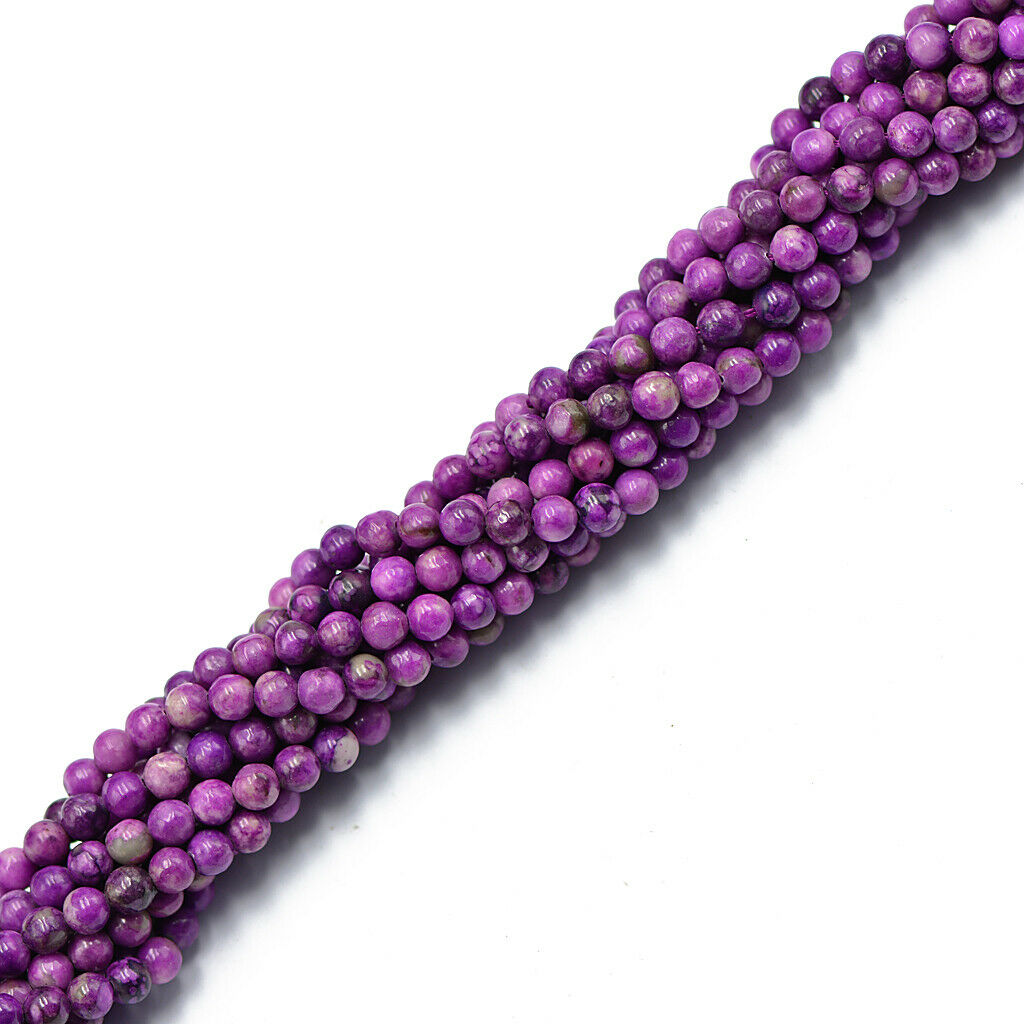 15 "- 4mm  Charoite Round Loose Gemstones Art Craft DIY Supplies