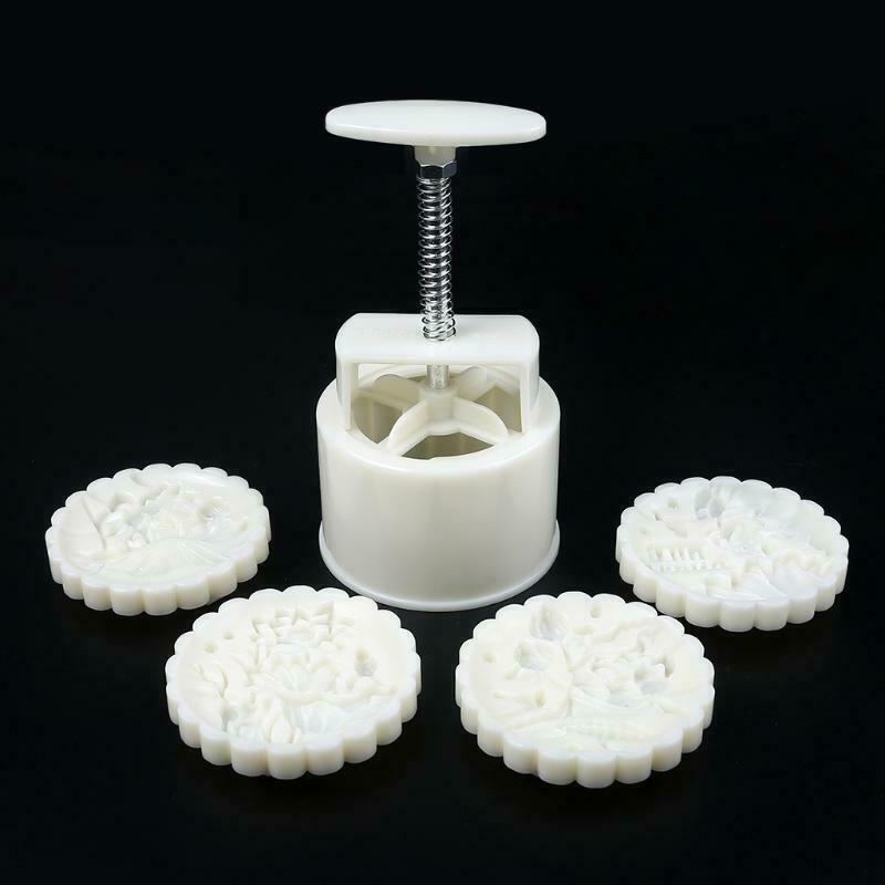 150g DIY Mooncake Mould Decor Cookies Pastry Moon Cake 4pcs Flower Stamps Mold