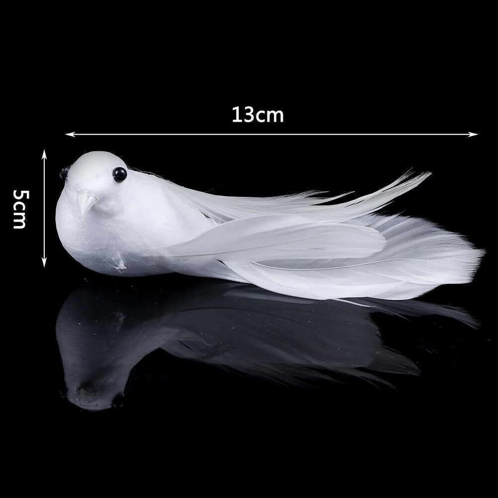 2Pcs Birds Simulation Artificial Feather Doves Feather Park Mall Ornament.l8