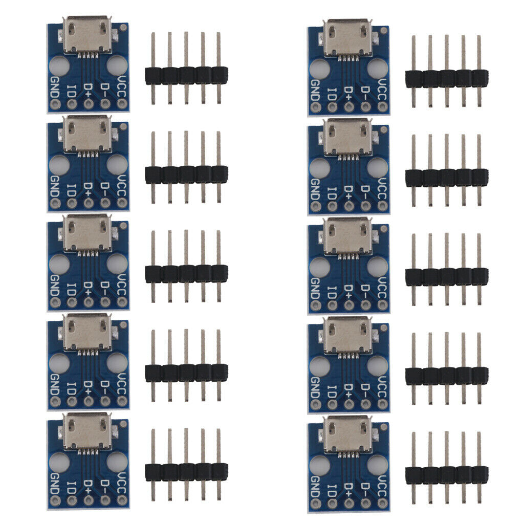 Lots 10 5 Pins Female MICRO USB to 2.54mm DIP Converter Pinboard 14.5x13x4mm