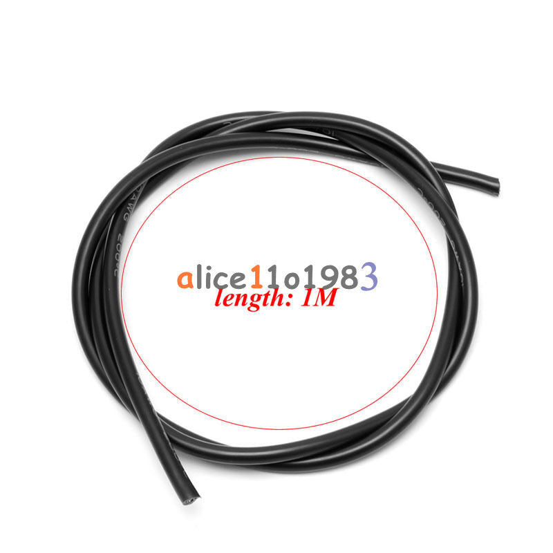 10 AWG Gauge Wire Flexible Copper Stranded Cables For RC Black Red