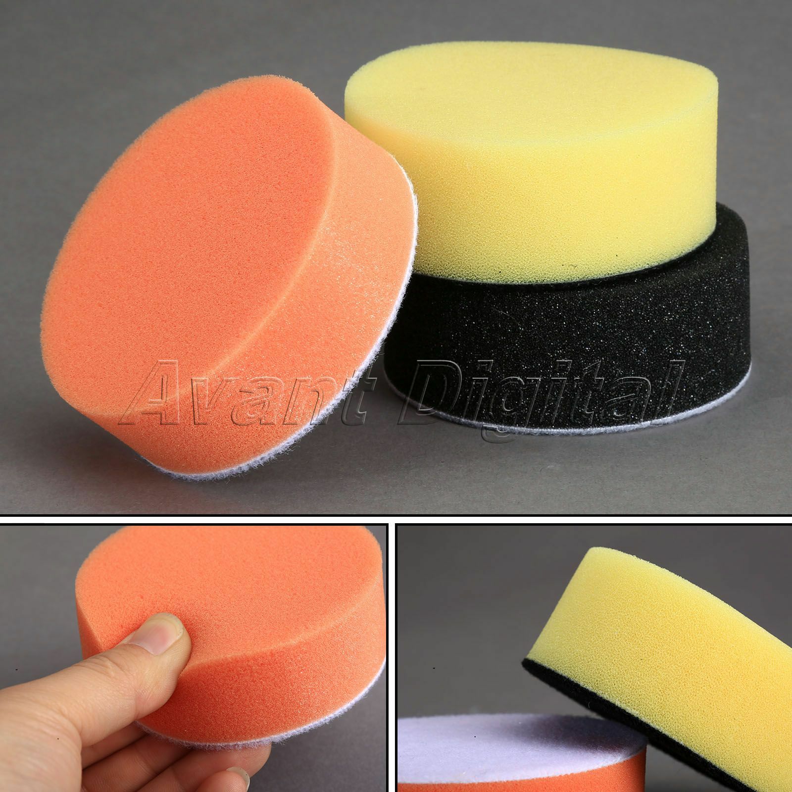 3Pcs 3" Inch 80mm Sponge Foam Polishing Buffing Pads Kit for Car Polisher Tool