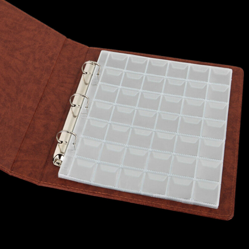 10 Pages 42 Pockets Plastic Coin Holders Storage Collection Money Album CaseBDAU