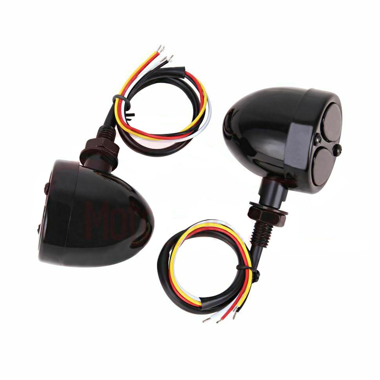 Motorcycle LED Black Bullet Brake Running Turn Signal Tail Light For Bobber Cafe
