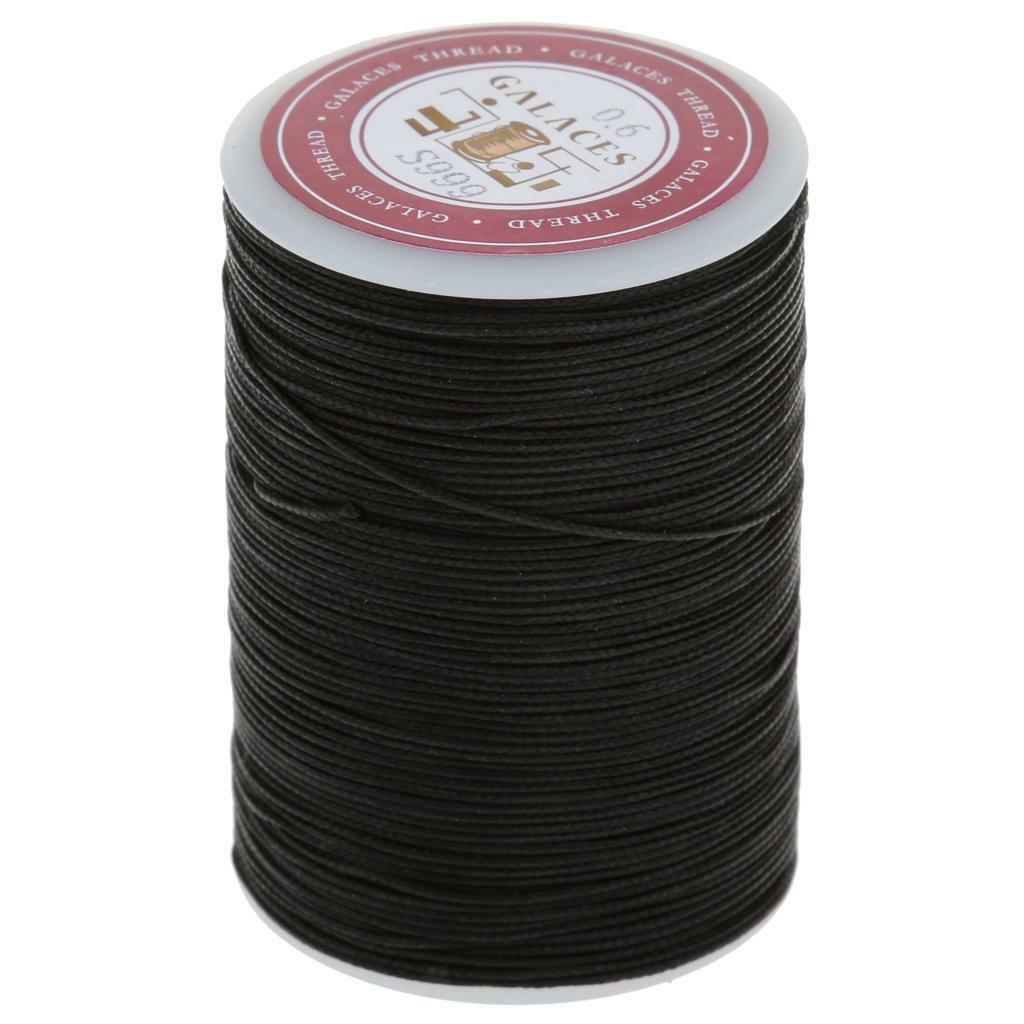 2 Rolls Round Waxed Cotton Cord String Jewellery Bracelet Necklace DIY 0.6mm
