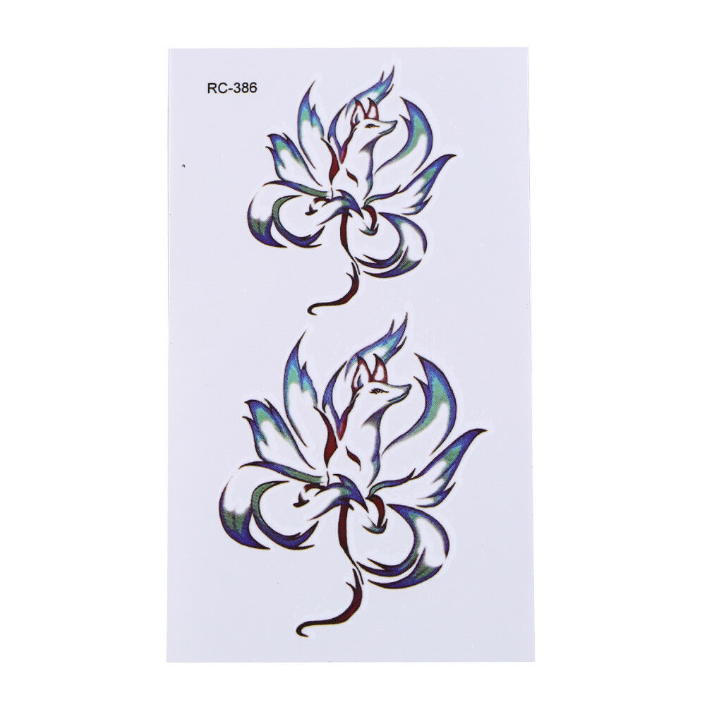 Waterproof Temporary Tattoo Stickers Nine Tail Fox Water Transfer flash tatoo BD