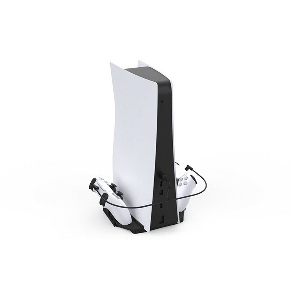 For PS5 UHD/DE Host Vertical Stand Double-head Charging Station Base Set Black