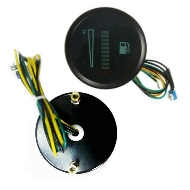 12V Car Motorcycle Scooter 2inch 52mm LED Display Fuel Level Meter Digital Gauge