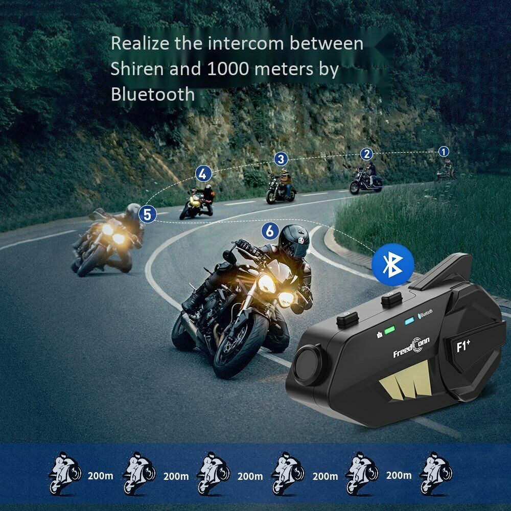 Freedconn F1 Motorcycle WiFi Driving Recorder 1080P  Bluetooth 5.0 Helmet HeadB7
