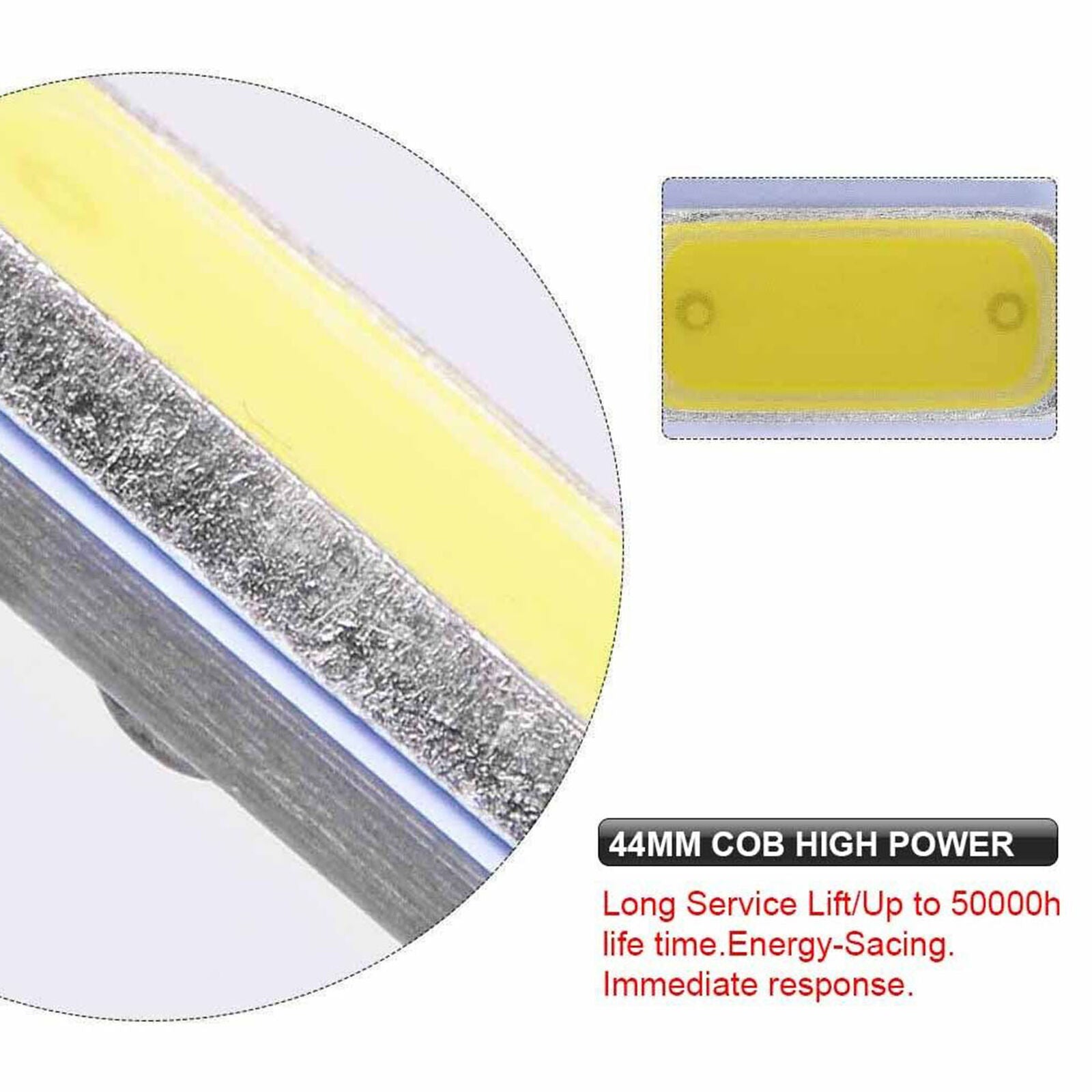 2x Super White 44mm COB Rigid Loop Festoon LED Light Bulb 561 562 567 564 212-2