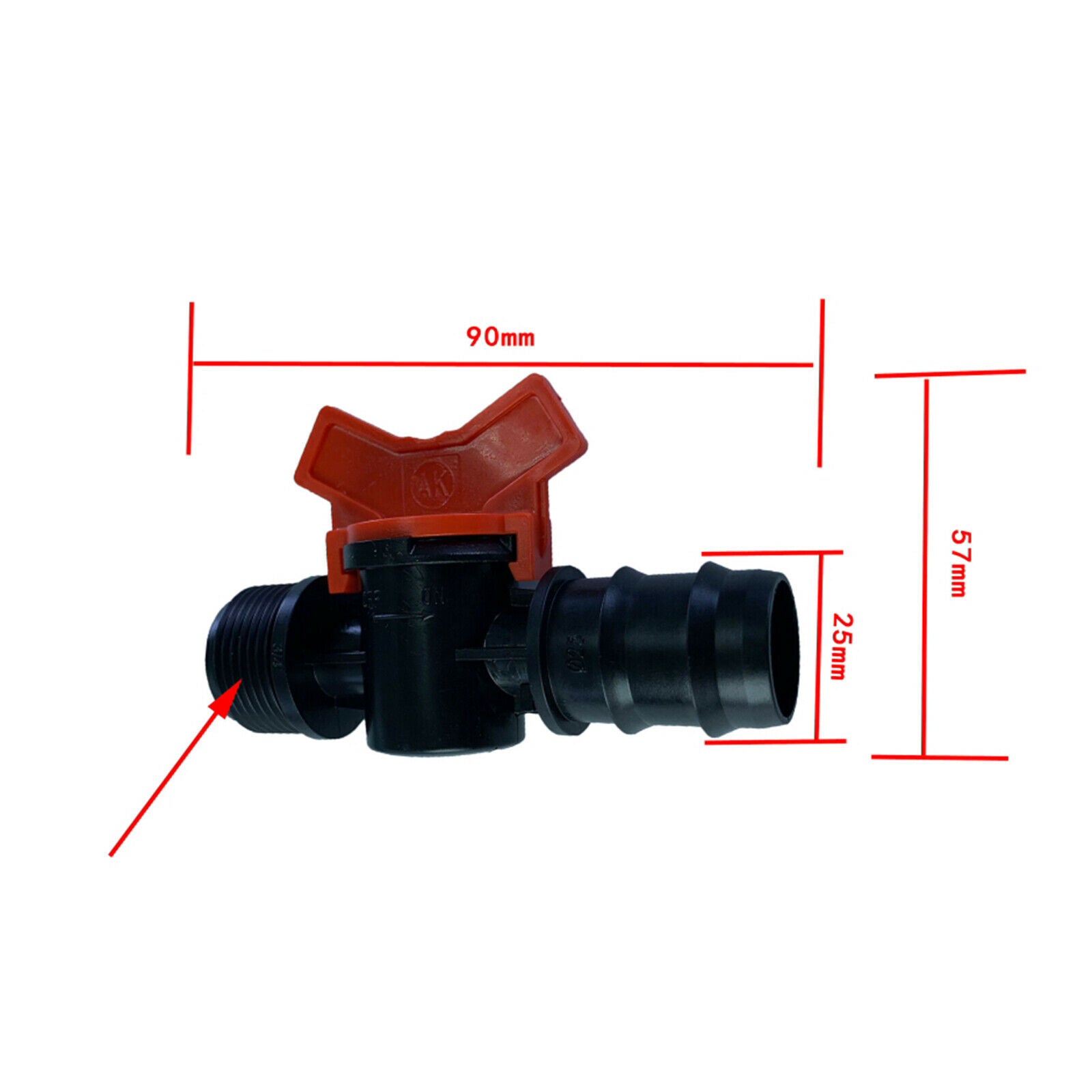 Garden IBC tank adapter 25.5 mm 3/4 coarse thread tape connection fitting