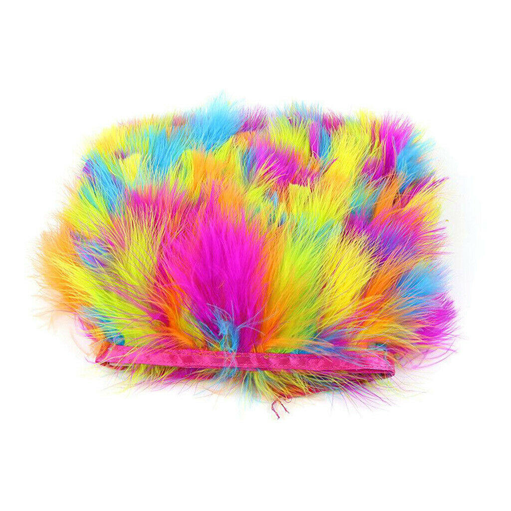 Premium 2M Turkey Feather Trim Clothes Decorative Cut Fluffy Fringe Craft 8-10cm