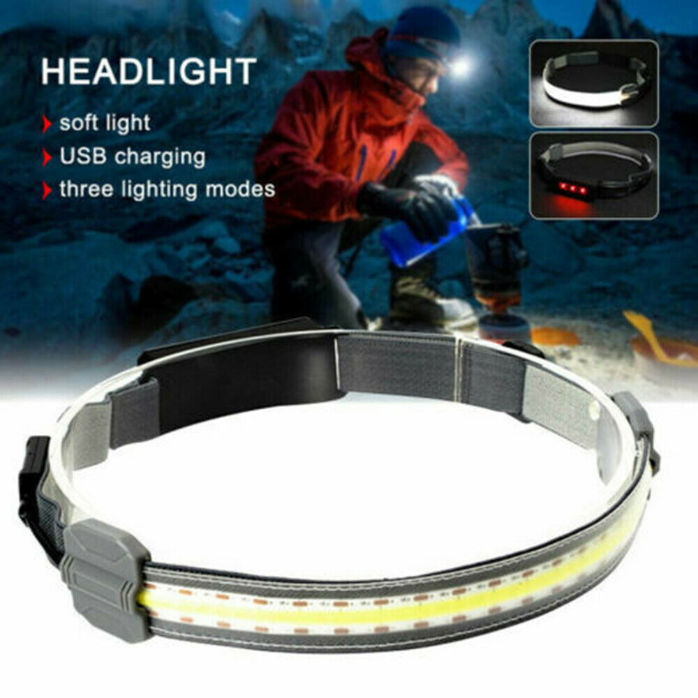 Hi-Beam Work Light 3 Mode COB+LED Headlamp Headlight Torch Flashlight