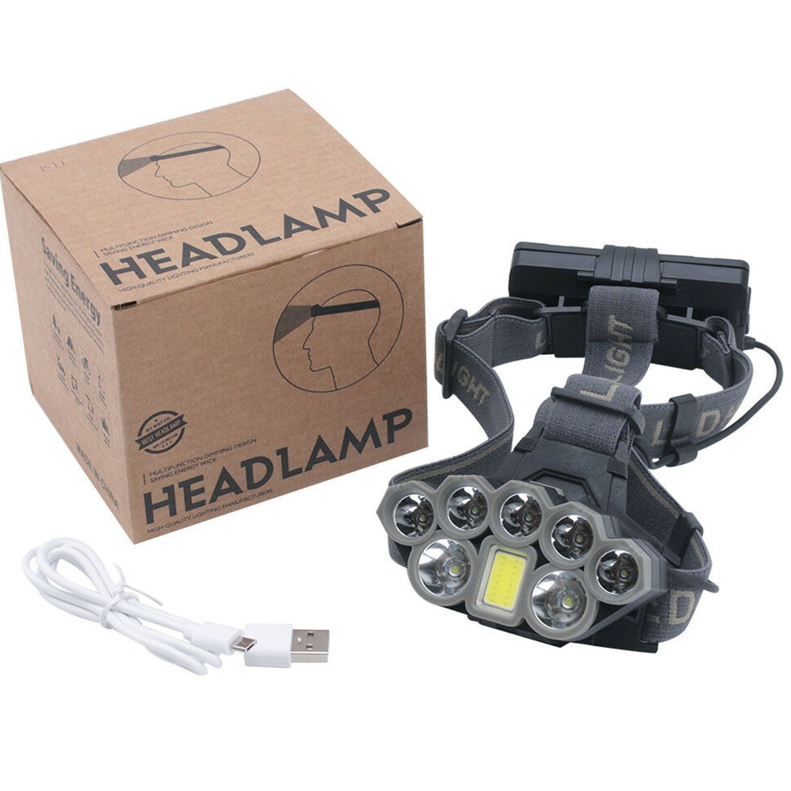 120000LM 8X XM-L T6 COB LED USB Head Lamp   Head Torch Bicycle Light 800m
