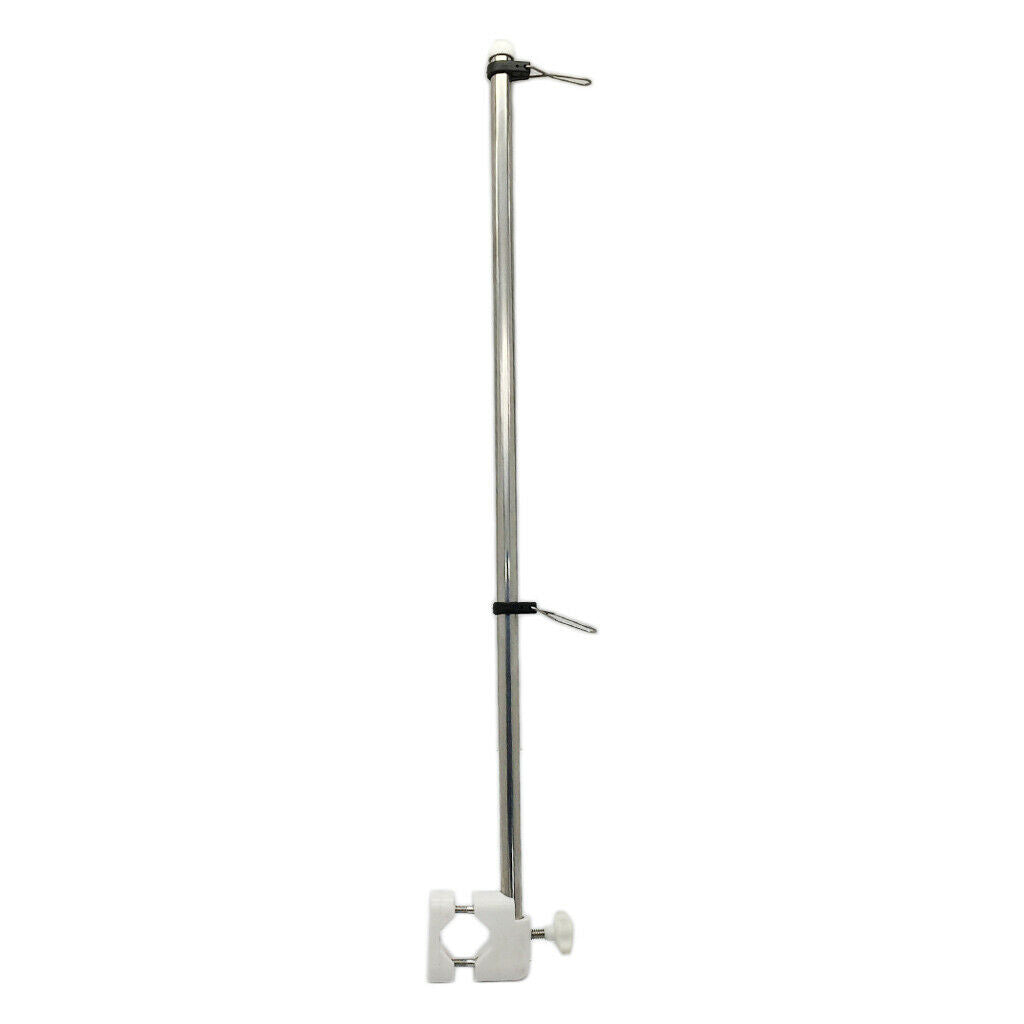304 SS 21" Flag Pole + Clip For 7/8" - 1" Rail Boat Car RV Fishing Camper