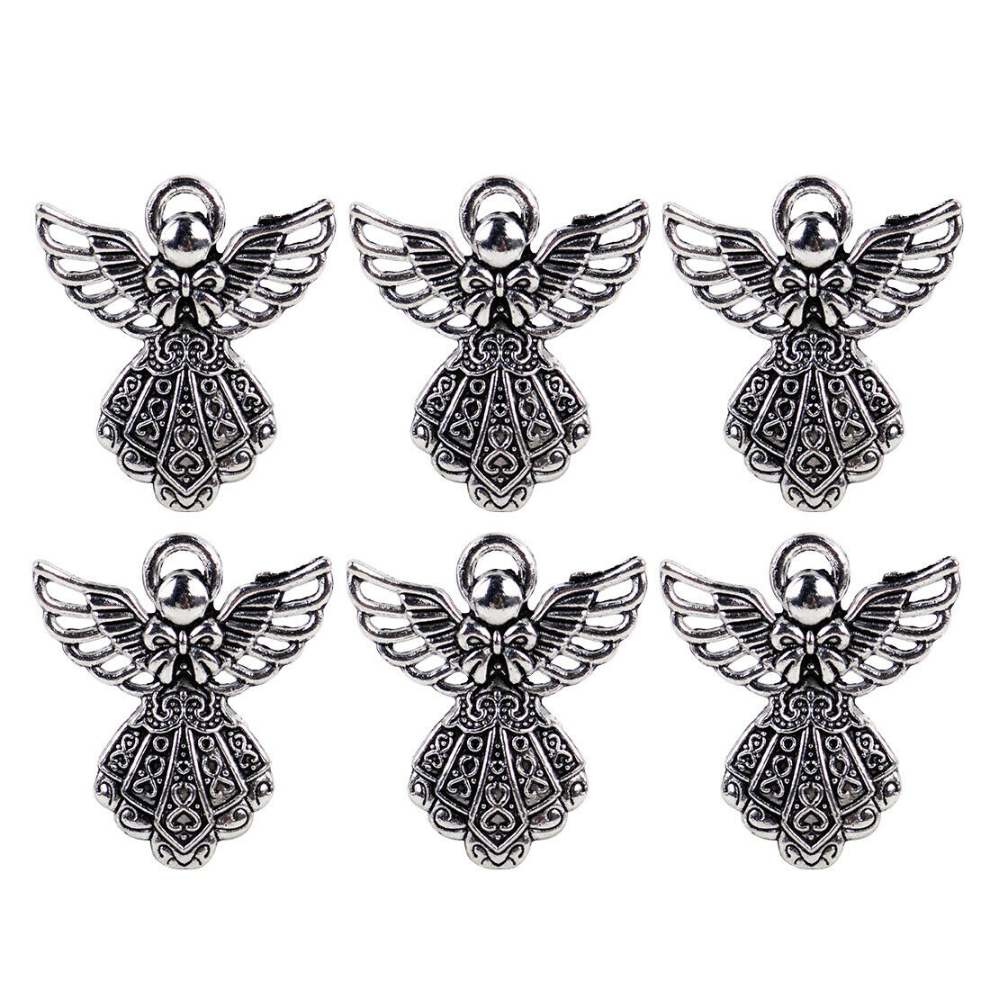 20pcs Retro Angel Wings Pendant Charms Beads Fit for Jewelry Crafts Necklace An