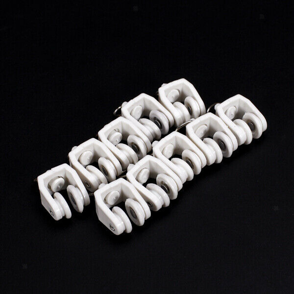 3x 10x White Plastic Window Curtain Track Rail Runners Gliders With Eyelet