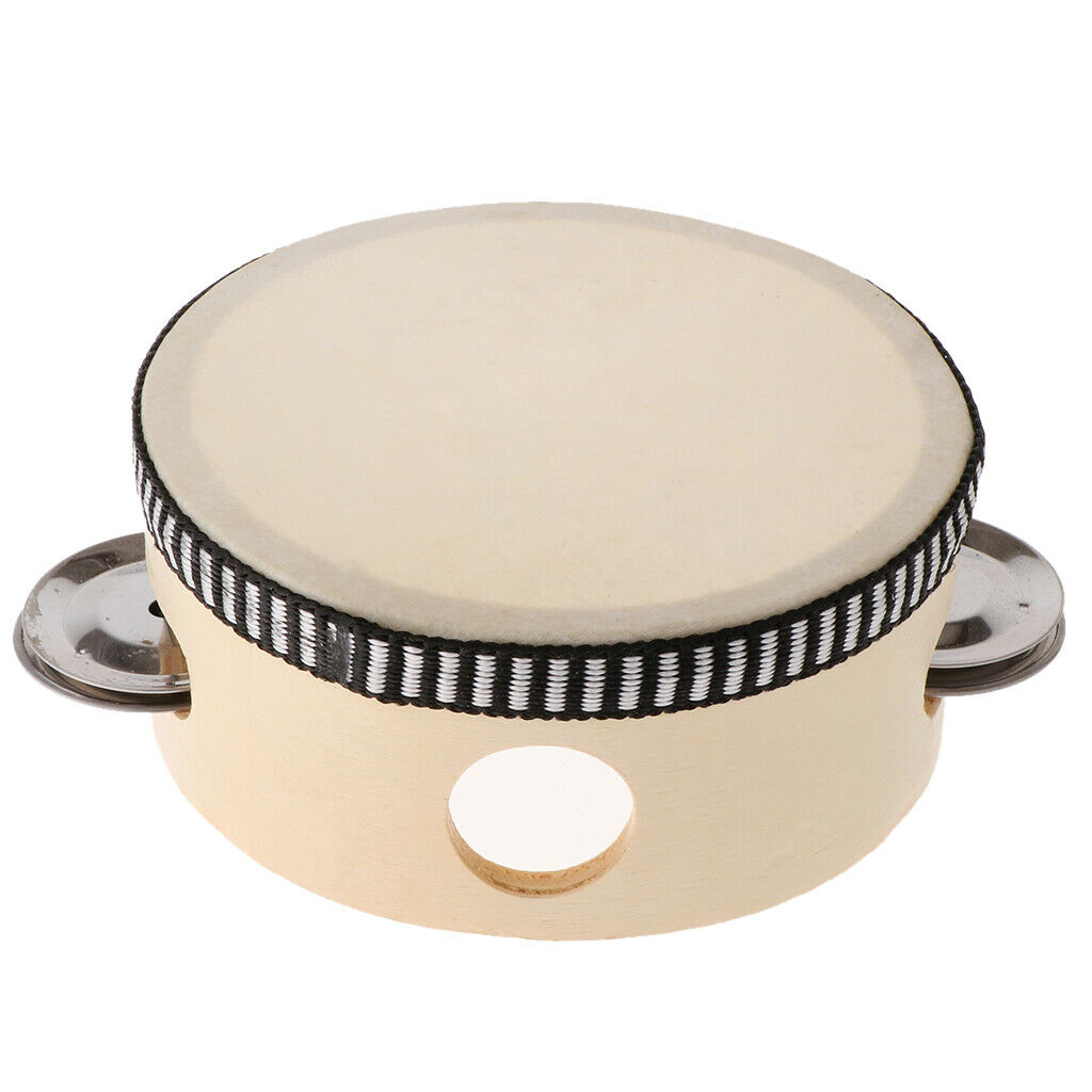 4inch Wooden Tambourine Percussion Drum Tamborine Kids Musical Learning Toys