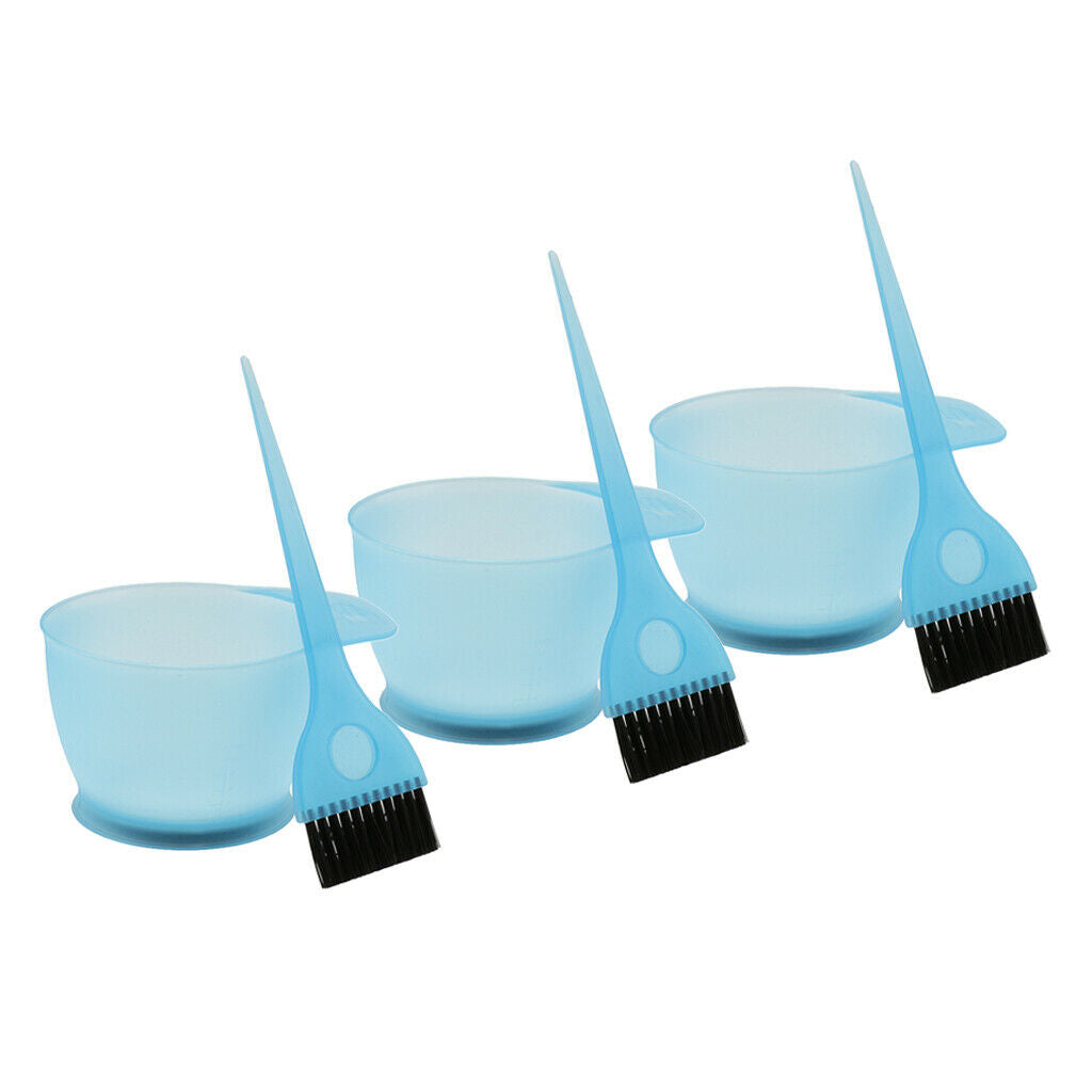 3x Hairdressing Hair Colouring Tinting Brush & Bowl Tool for Beauty Salon