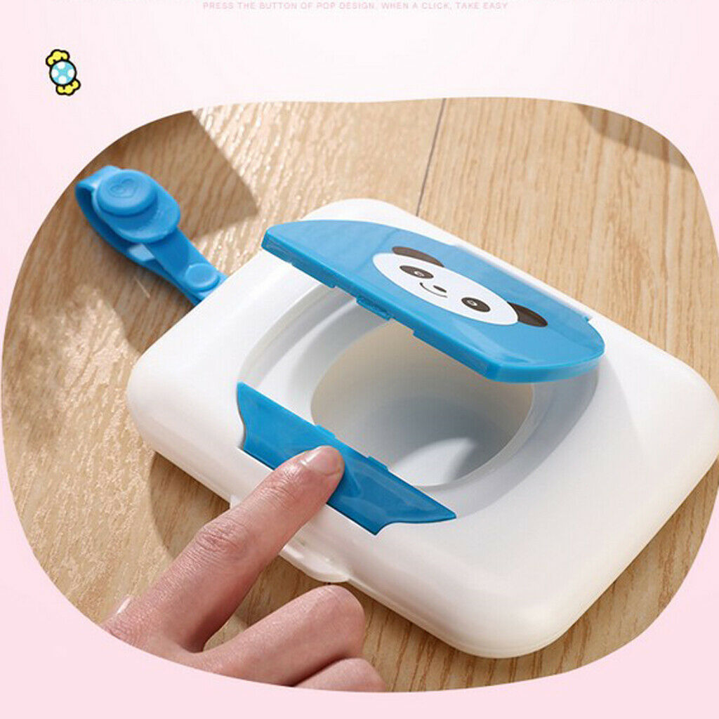 Up Wet Tissue Paper Case Baby Wipe Napkin Storage Box Container Blue