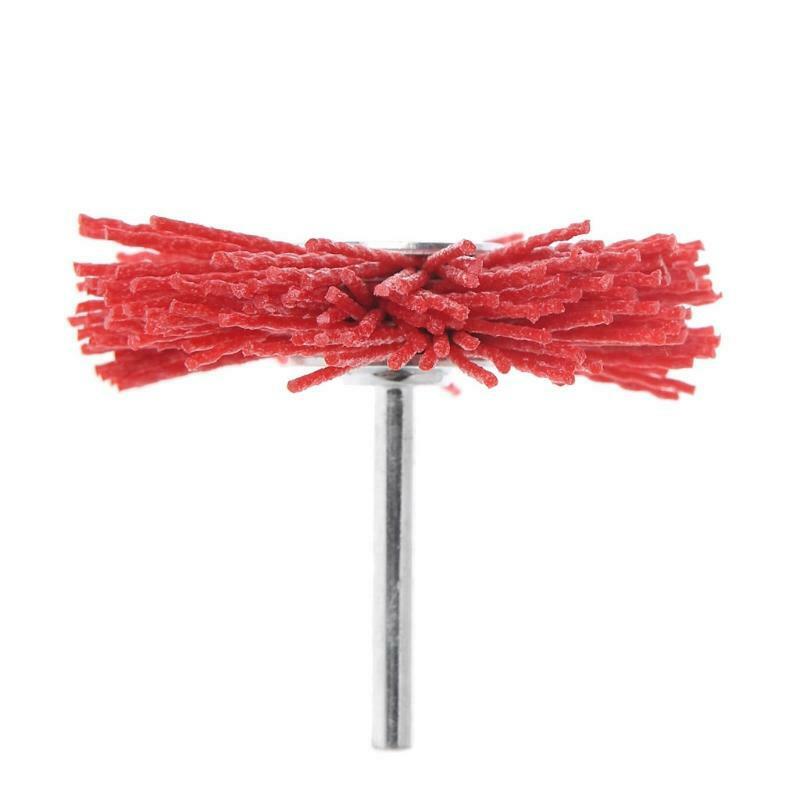 Deburring Abrasive Steel Wire Brush Head Polishing Red Nylon Wheel Cup Shank