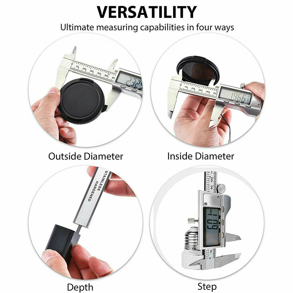 150mm/6''LCD Digital Vernier Caliper Stainless Steel MeasurementGauge Ruler Tool