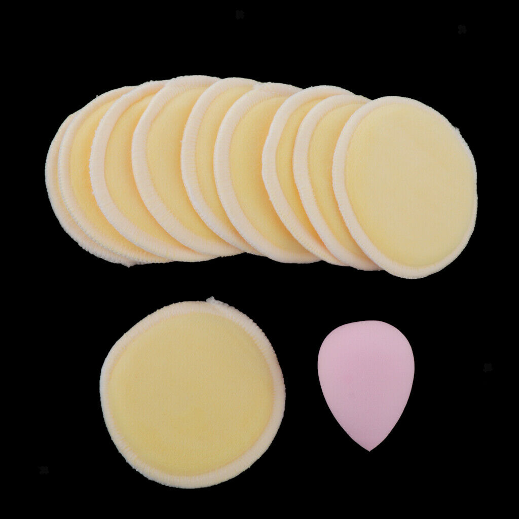 Reusable Washable Facial Exfoliating Puffs Makeup Remover Cotton Pads Yellow
