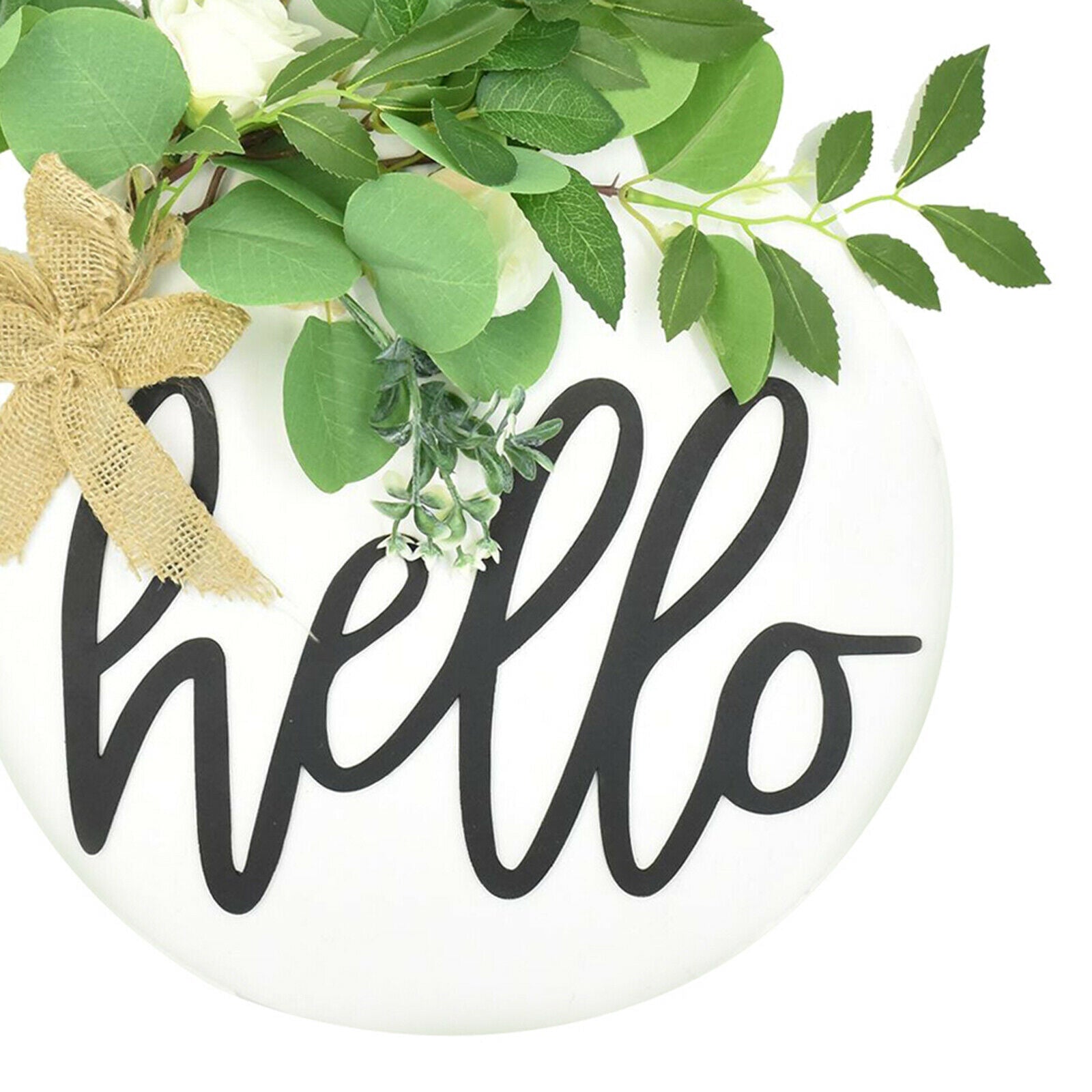 Hello Sign Front Door Round Wood Sign Hanging Sign for Farmhouse porch Home