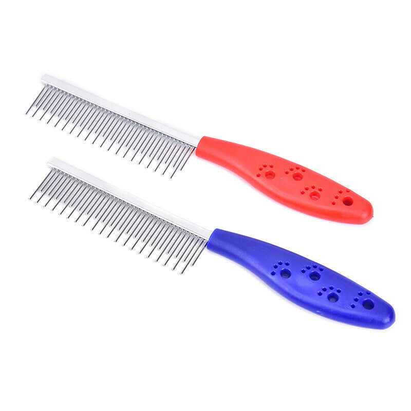 Pet Dog Cat Metal Double Row Teeth Brush Grooming Hair Comb Rake Tool Useful IE