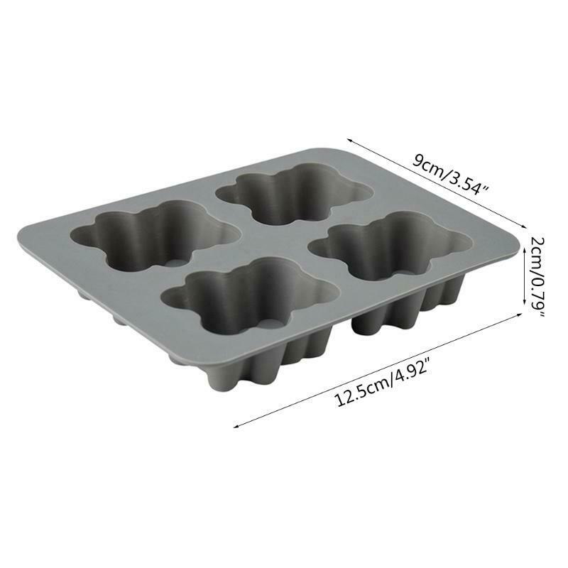 Bear Shape Making Tray Silicone Material 4 Cavities Mould Use to Make Candy Soap