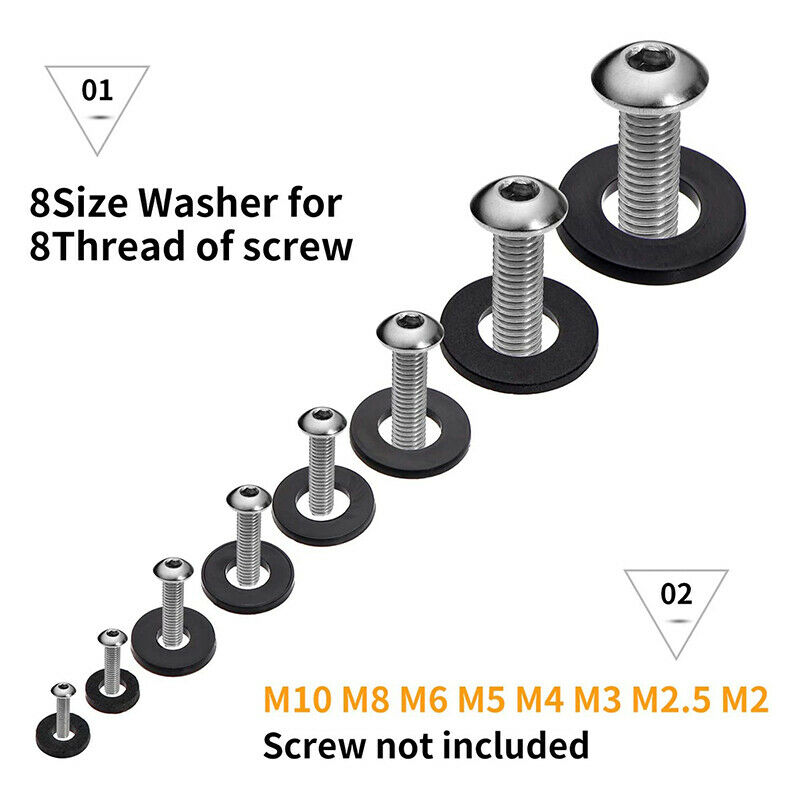 M2-M10 Nylon Plastic Gasket Washer Washer Insulation Flat Washer 500Pcs