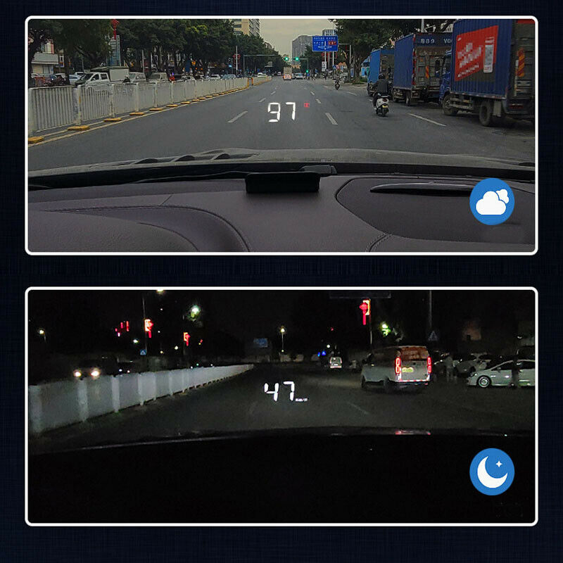 Car OBD HUD High-definition Head up Display Driving Speedometer Voltage Alarm