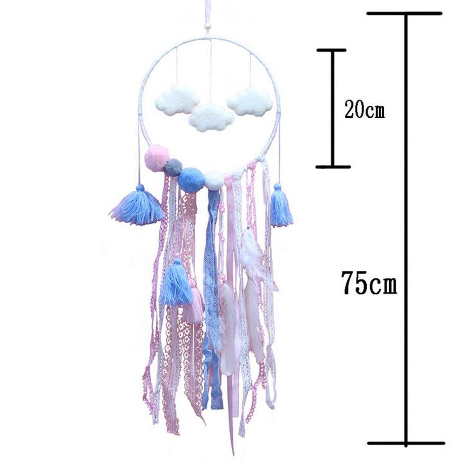 Pink Cloud LED Dream Catcher Baby Blue Pink Light up Room Decor Nursery Mobile