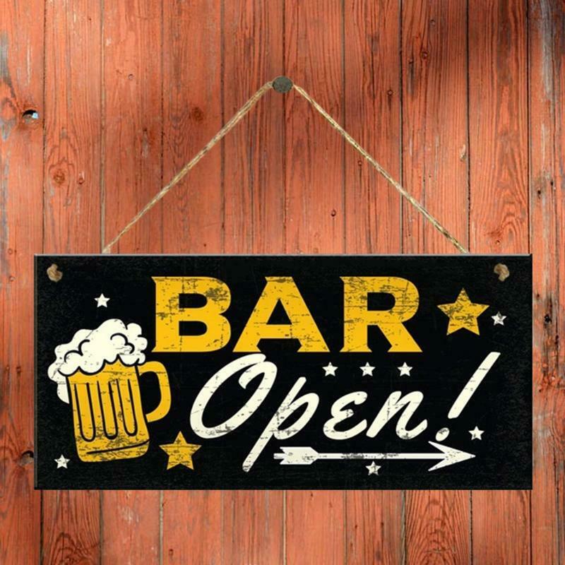 Wooden Sign Listing Bar Decoration Wooden Front Door Hanger Decor Entryway Wall