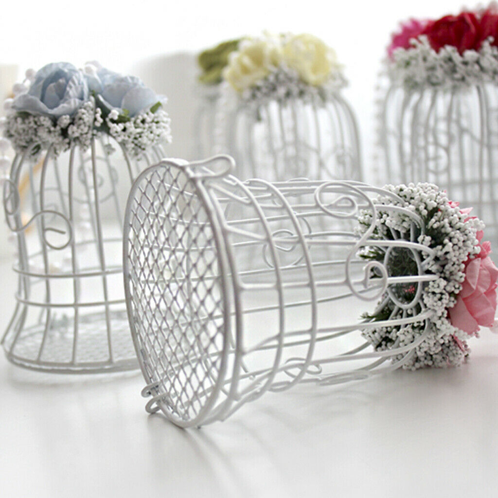 White Bird Cage Wedding Party Gift Box Favor Candy Chocolate Flower Decor